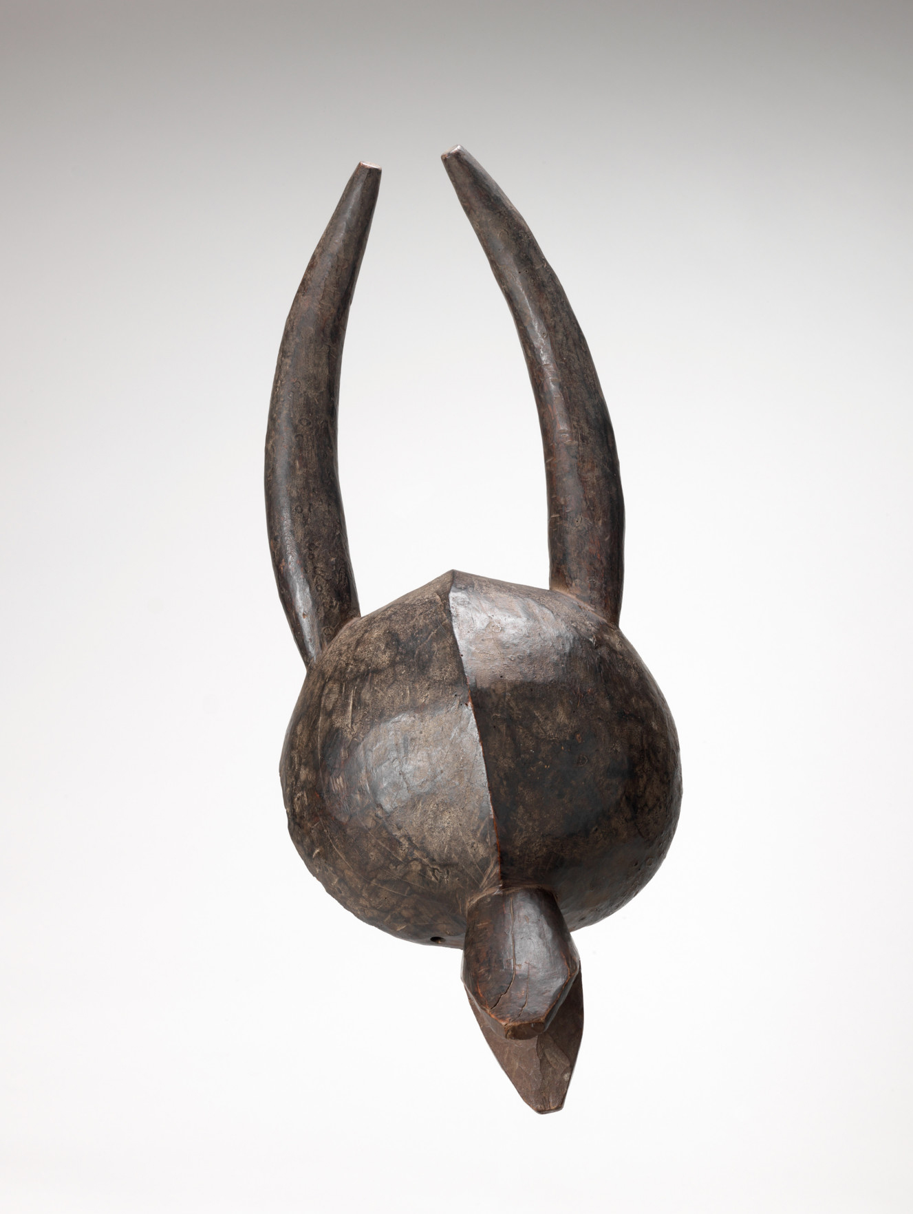 Chamba People, Helmet Mask, mid-20th Century or later. Wood, 21 1/2 x 8 1/2 in. Gift of Dr. Oliver E. and Pamela F. Cobb, Class of 1952. (M.2011.11.2)