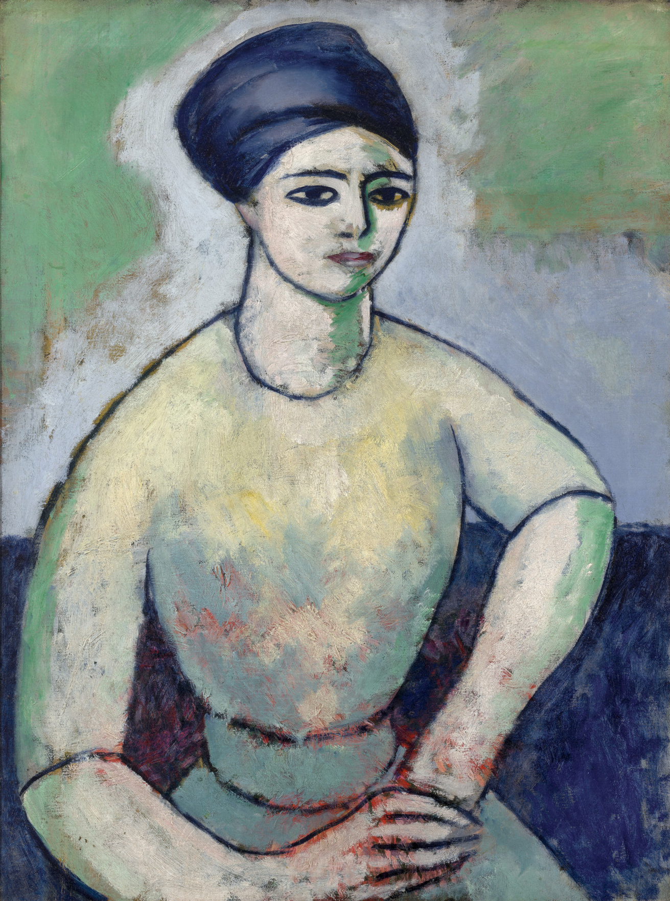 Morton Livingston Schamberg (American, 1881-1918), Study of a Girl (Fanette Reider), ca. 1912. Oil on canvas, 30 11/16 x 23 1/8 in. Bequest of Lawrence H. Bloedel, Class of 1923. (77.9.11)