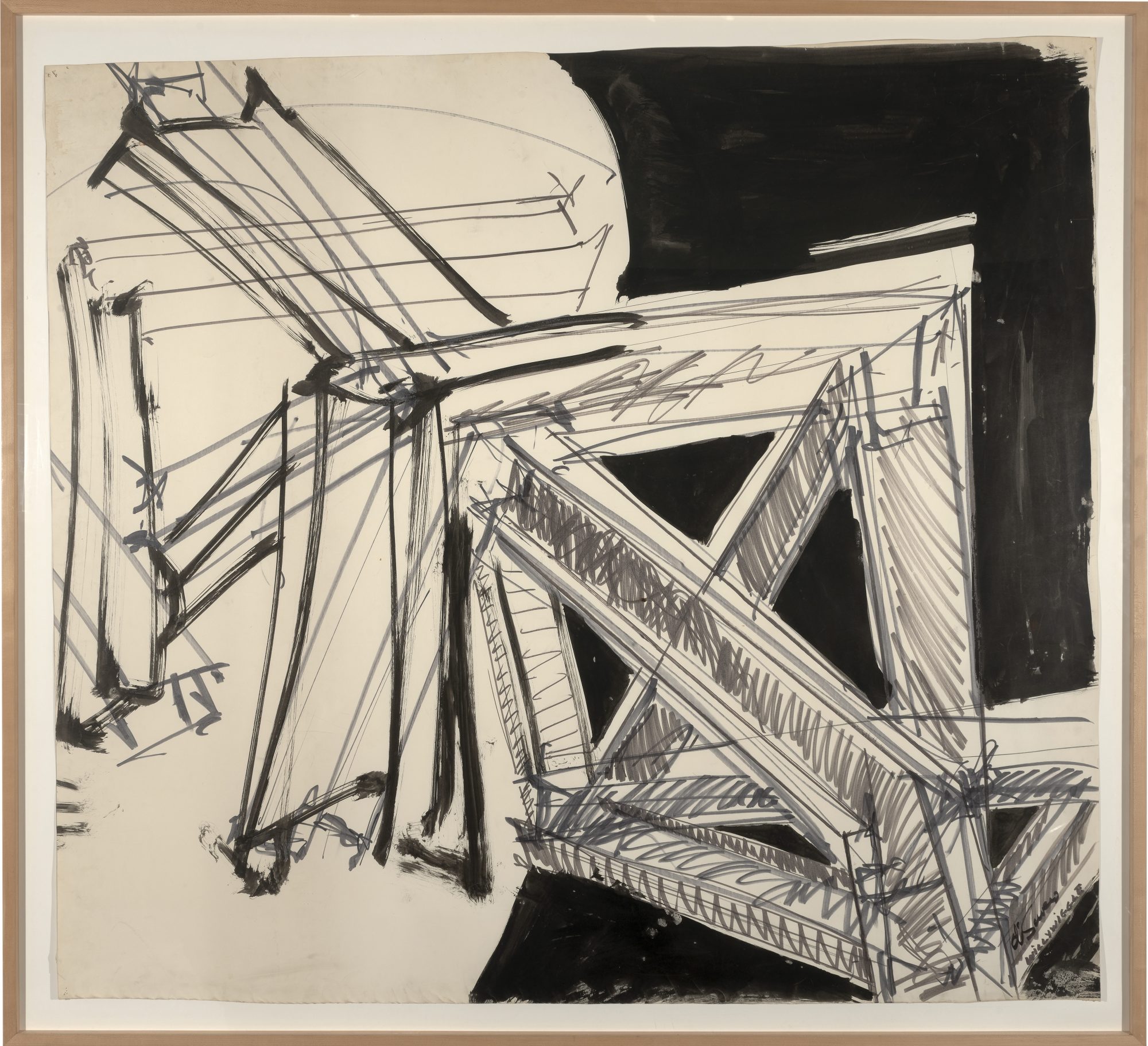 Mark Di Suvero (American, b. 1933) Willy Wiggle (Eindhoven), 1971. Black wash on paper. 57 3/8 x 53 3/8 in. Gift of Susan W. and Stephen D. Paine, Class of 1954, 94.25.1 Mark Di Suvero (American, b. 1933) Willy Wiggle (Eindhoven), 1971. Black wash on paper. 57 3/8 x 53 3/8 in. Gift of Susan W. and Stephen D. Paine, Class of 1954, 94.25.1
