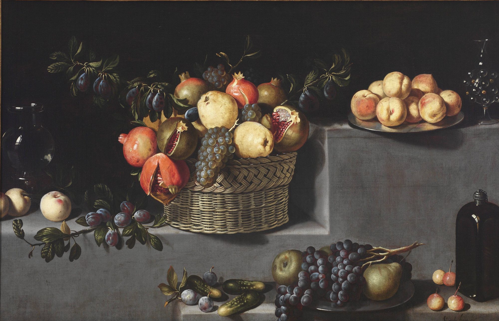 Juan van der Hamen y León
(Spanish, 1596–1631) Still Life: Fruit and Glass, c. 1626. Oil on canvas, 34 7/16 x 51 6/16 in. Museum purchase, Ruth Sabin Weston Fund, 58.10 Juan van der Hamen y León (Spanish, 1596–1631) Still Life: Fruit and Glass, c. 1626. Oil on canvas, 34 7/16 x 51 6/16 in. Museum purchase, Ruth Sabin Weston Fund, 58.10