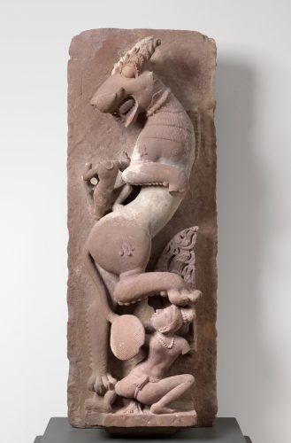 Sardula Rearing Central Indian, Khajuraho, Chandella Dynasty, 10th–11th century. Sandstone. Museum purchase, 78.4