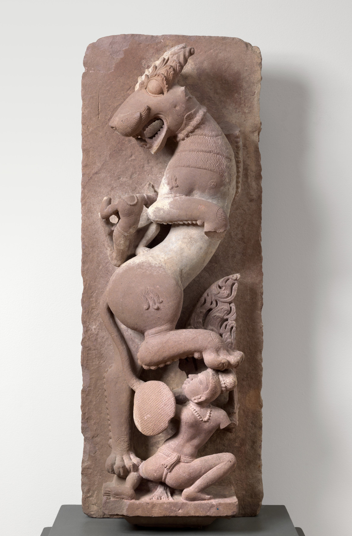 Sardula Rearing Central Indian, Khajuraho, Chandella Dynasty, 10th–11th century. Sandstone. Museum purchase, 78.4