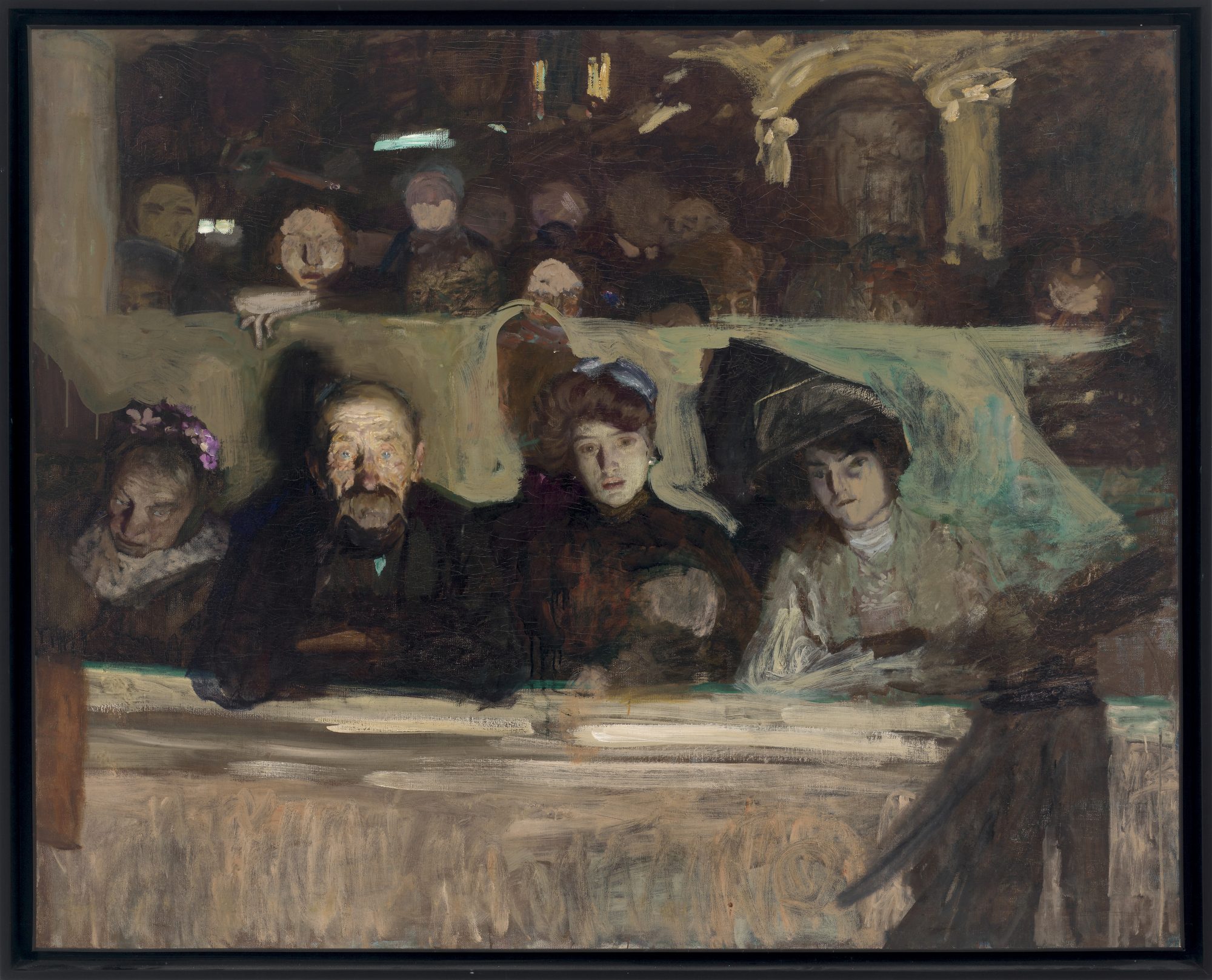 Robert Lee MacCameron (American, 1866–1912) Group at the Theatre, 1912. Oil on canvas, 51 3/16 x 63 3/4 in. Gift of Marguerite and Robert F. MacCameron, Class of 1927, daughter and son of the artist, 78.16 Robert Lee MacCameron (American, 1866–1912) Group at the Theatre, 1912. Oil on canvas, 51 3/16 x 63 3/4 in. Gift of Marguerite and Robert F. MacCameron, Class of 1927, daughter and son of the artist, 78.16