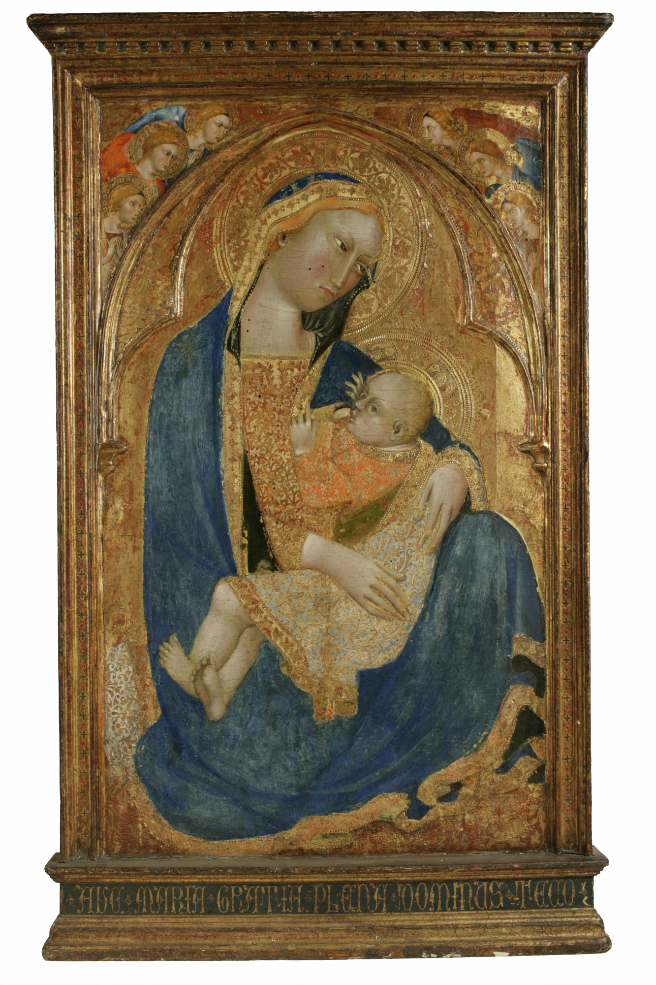 Giovanni di Nicola da Pisa (Italian, act. 1326–1358) Madonna of Humility, with Angels, 14th century. Tempura on panel. Gift of the Samuel H. Kress Foundation, 60.13
