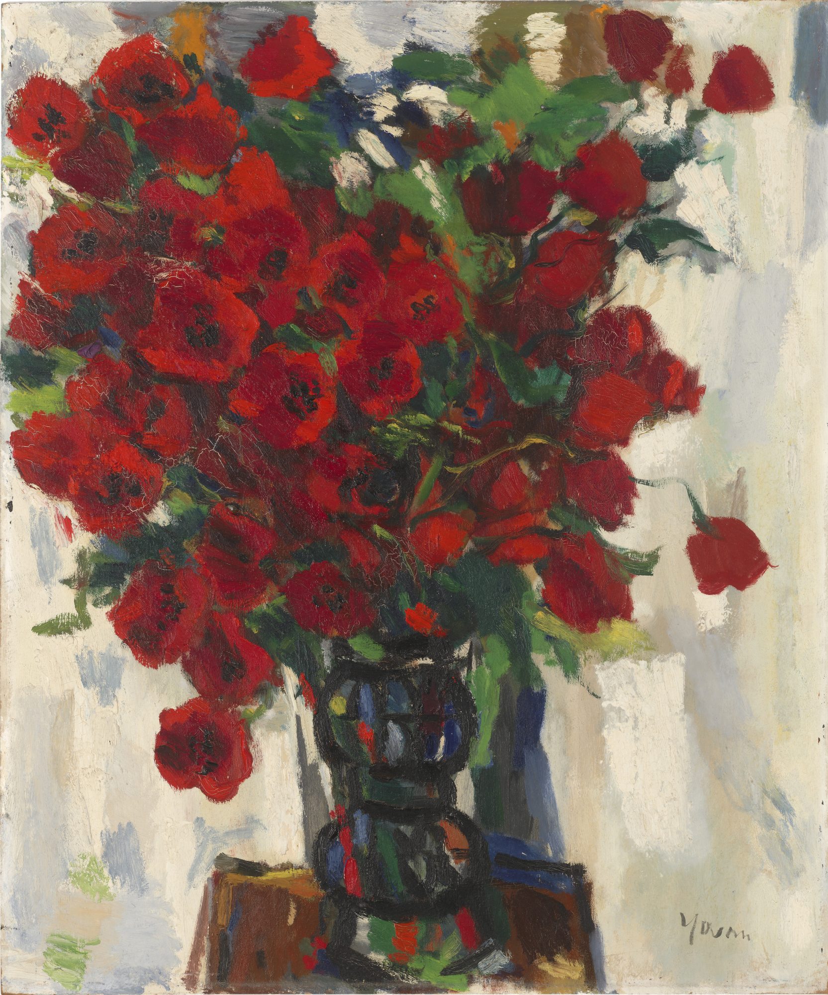 Yovan Radenkovitch (American, born Serbia, 1903–1979) Flower Piece-Poppies, After 1950. Oil on board. Gift of Mr. Seward Eric, 60.40