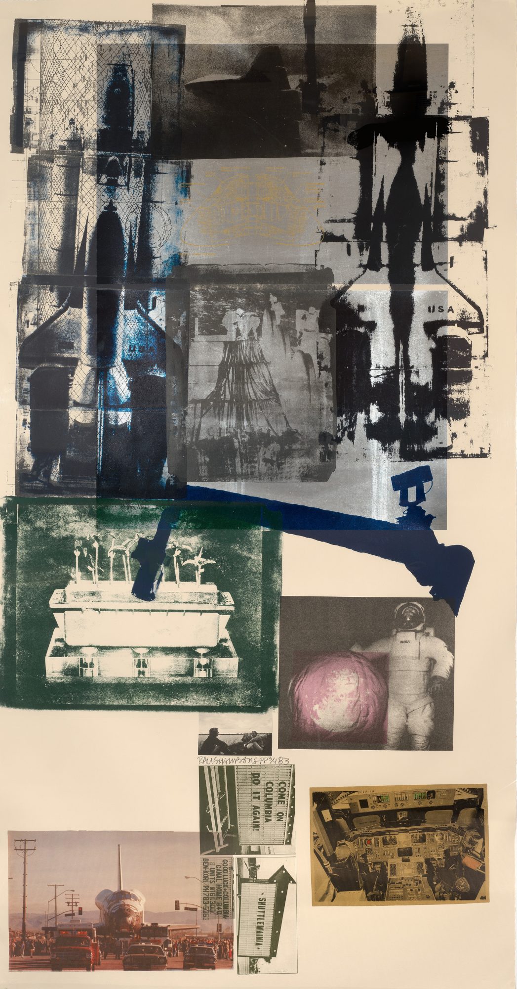 Robert Rauschenberg (American, 1925–2008) Hot Shot, 1983. Lithograph in 19 colors on Arches Cover buff paper, 81 x 42 in. Gift of Hiram Butler, MA'79 in honor of Earl A. Powell, III, Class of '68, M.2016.9