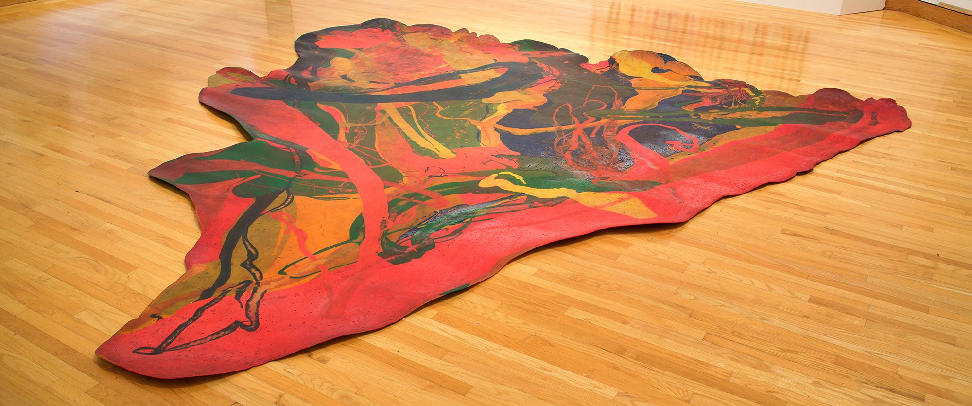 Lynda Benglis (American, b. 1941) Bounce, 1969. Poured polyurethane pigment, 161 x 188 in. Gift of Nancy and George Rosenfeld, 92.16 Lynda Benglis (American, b. 1941) Bounce, 1969. Poured polyurethane pigment, 161 x 188 in. Gift of Nancy and George Rosenfeld, 92.16