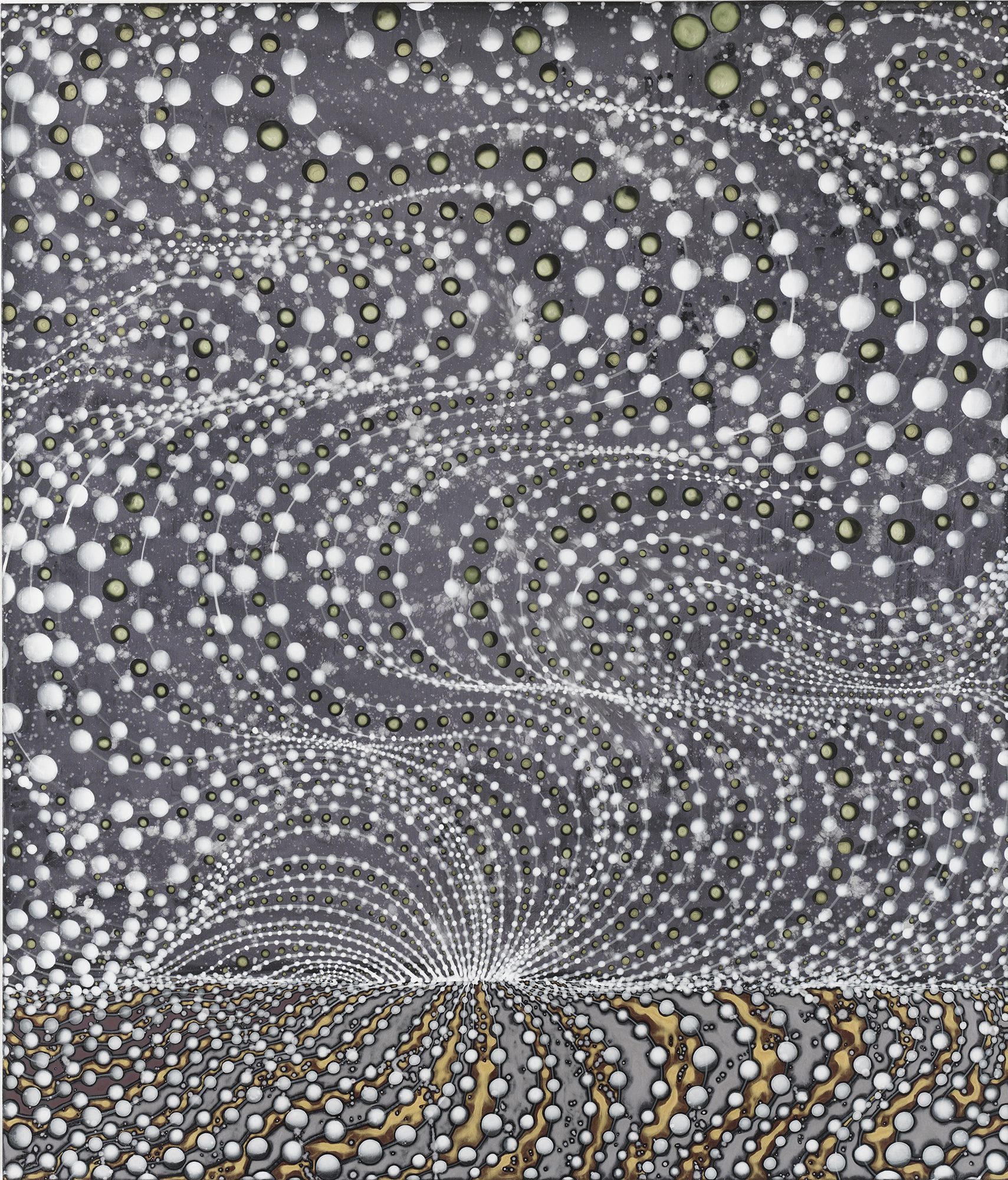 Barbara Takenaga (American, b. 1949) Nebraska Painting (rising), 2011. Acrylic on linen, 42 x 36 in. Williams College Museum of Art. Museum purchase with gifts of funds provided by friends in honor of Judith M. Raab, and Kathryn Hurd Fund, M.2011.18