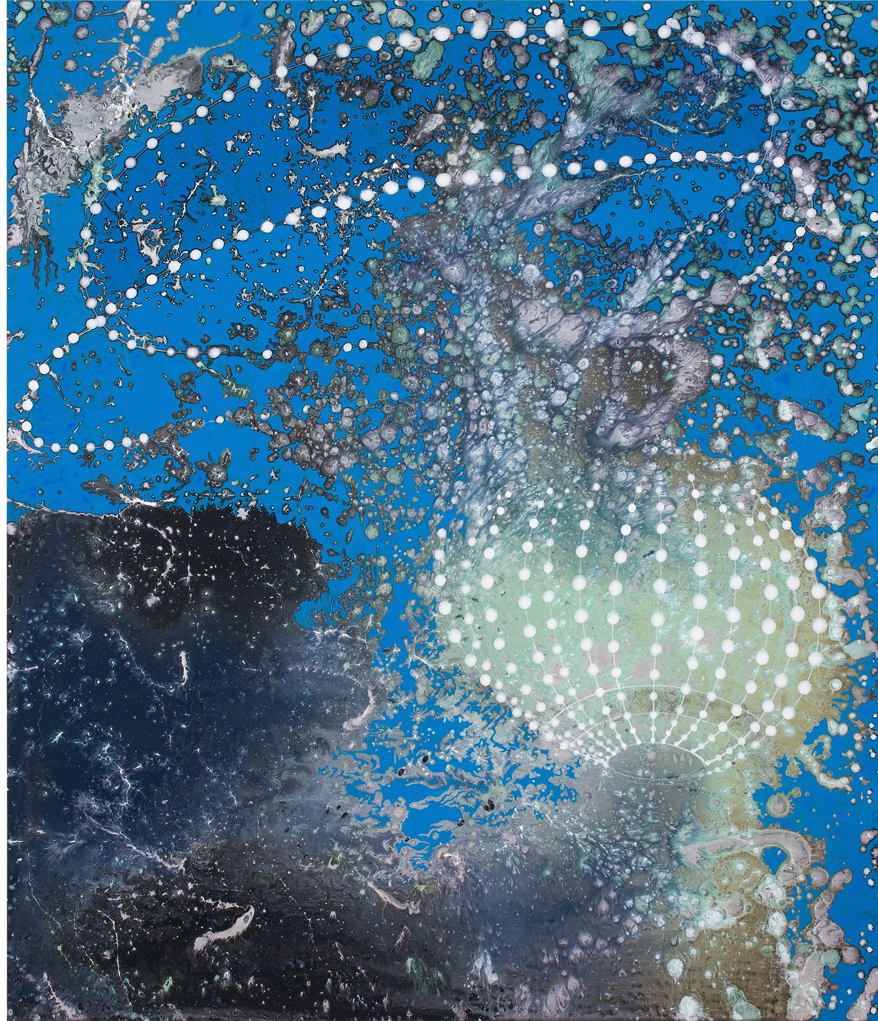 Barbara Takenaga (American, b. 1949) Green Light, 2013. Acrylic on linen, 42 x 36 in. Collection of Bruce and Donna Polichar