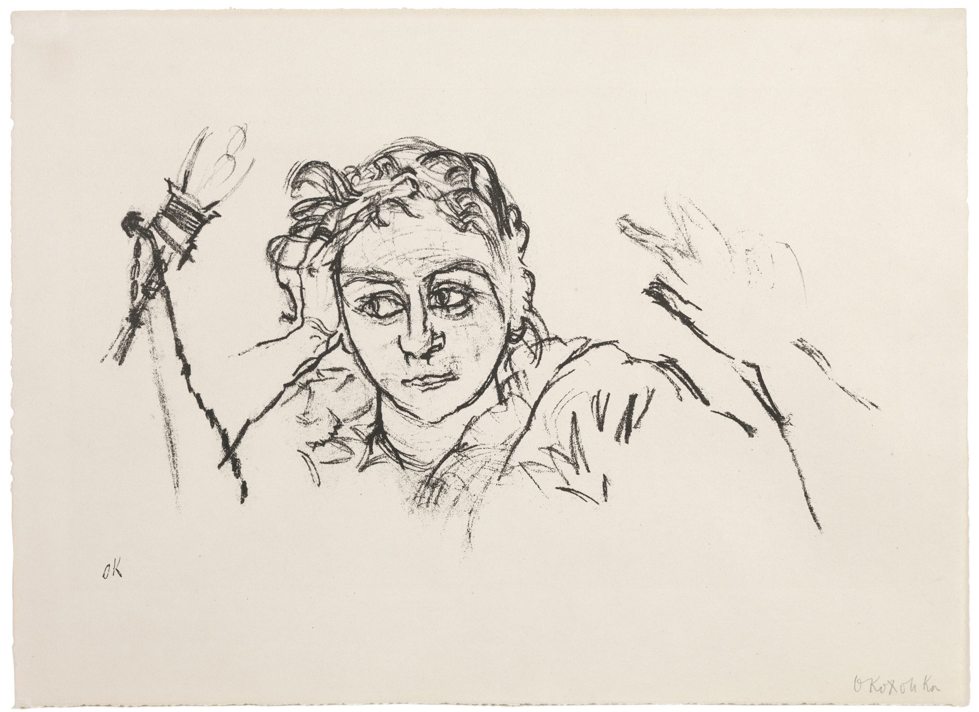 Oskar Kokoschka (Austrian, 1886–1980) Das Reine Gesicht (The Clear Face), 1913. Lithograph, 14 x 20 in. Gift of Madeleine P. and Harvey R. Plonsker, Class of 1961, M.2015.25.5