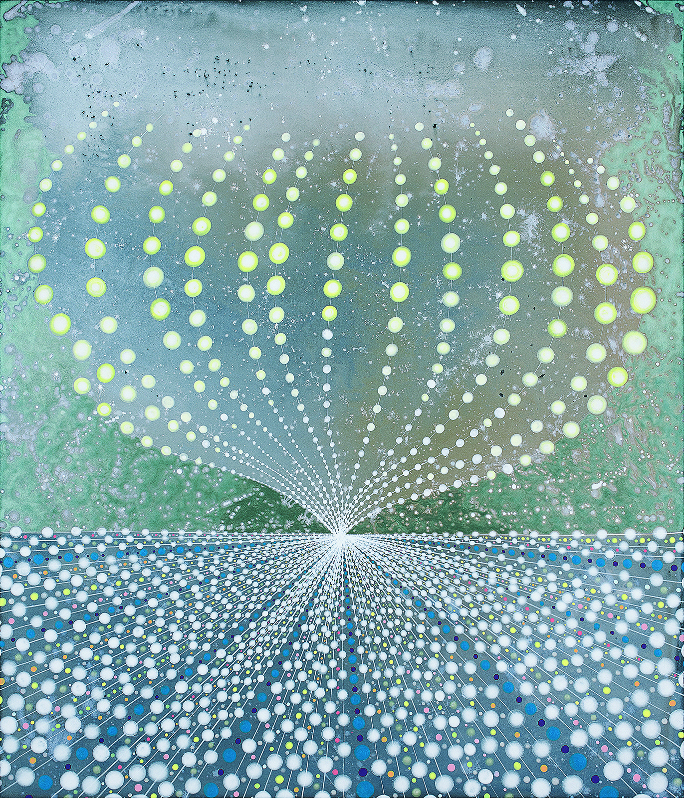 Barbara Takenaga, Sphere/Horizon, 2012. Acrylic on linen. Collection of David and Ashley Kramer.