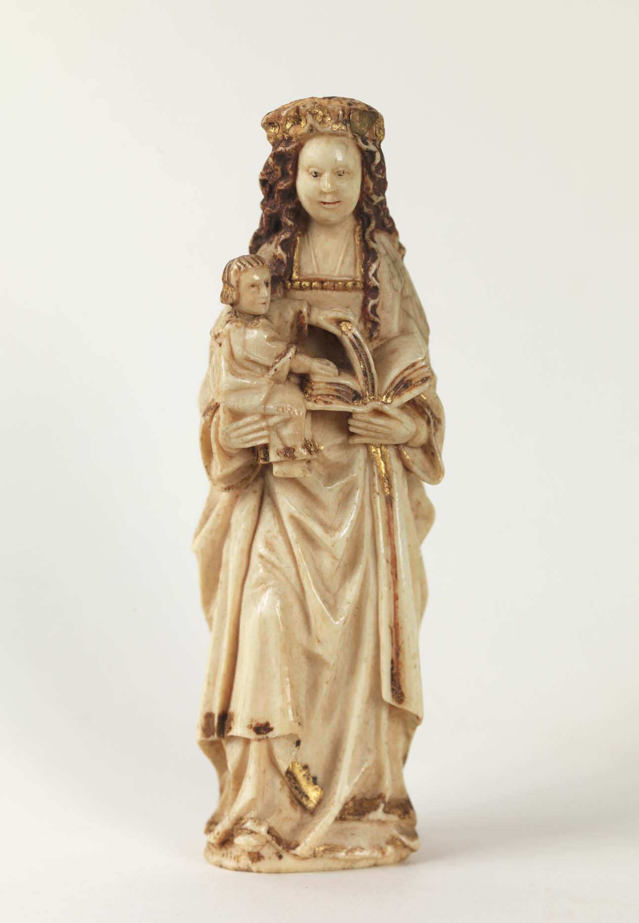 Unknown artist (Dutch). Virgin and Child, 1455–1475. Polychrome and gilt elephant ivory, 4 1/2 x 1 7/16 in. Gift of John Davis Hatch V, 78.2.4