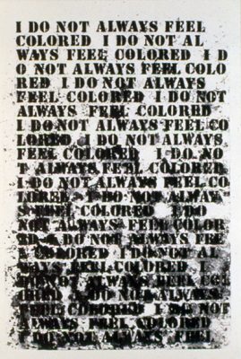 Glenn Ligon (American b. 1960), Untitled, 1992. Softground etching, aquatint, spitbite, sugarlift on paper, 25 x 17 1/4 in. Museum purchase, Kathryn Hurd Fund. M.2001.10.D Glenn Ligon (American b. 1960), Untitled, 1992. Softground etching, aquatint, spitbite, sugarlift on paper, 25 x 17 1/4 in. Museum purchase, Kathryn Hurd Fund. M.2001.10.D