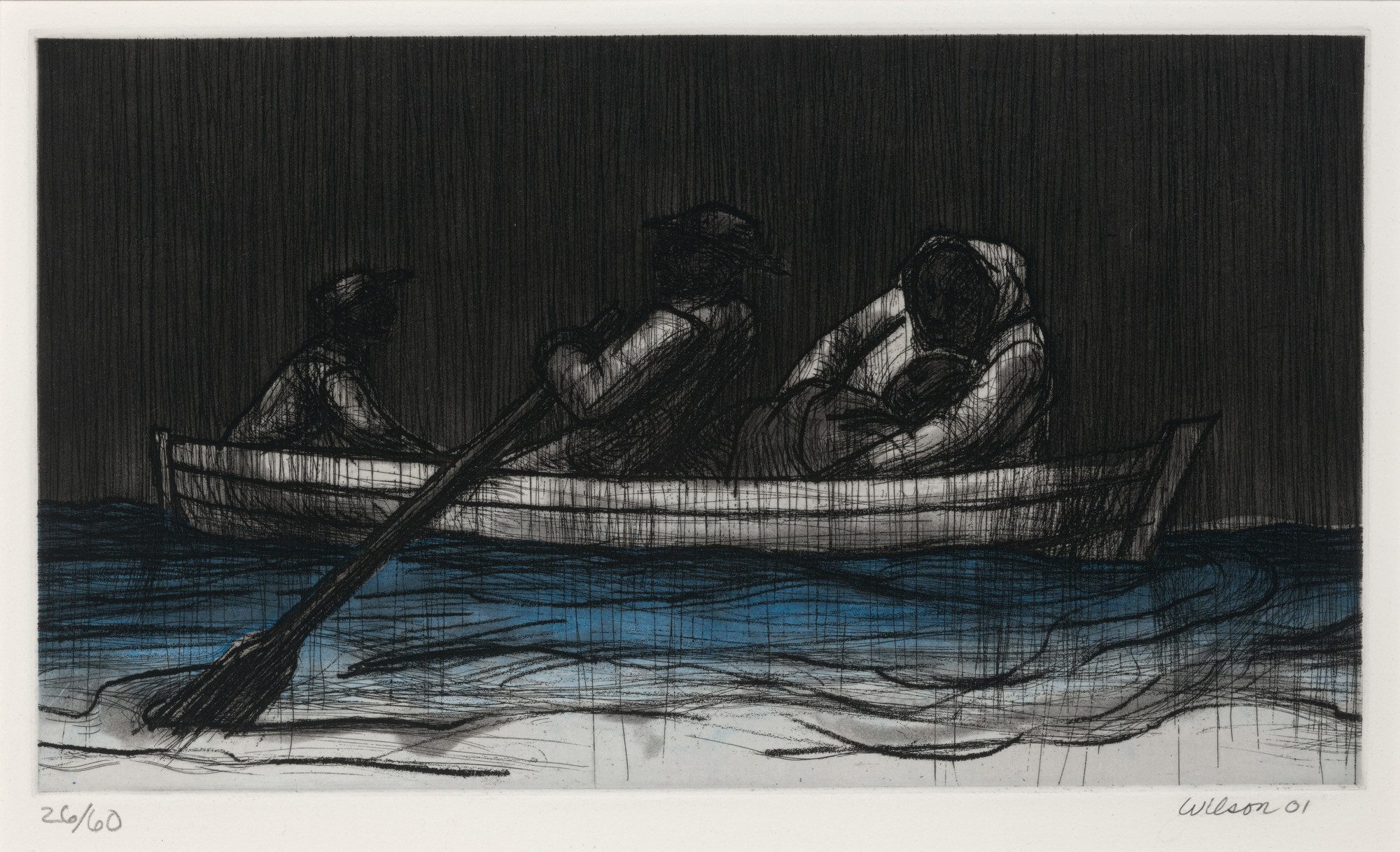John Wilson (American b. 1922), The Richard Wright Suite, 2001. Etching, aquatint, 11 7/8 x 16 in. Museum purchase, Mather Bequest Fund.
M.2003.2.4 John Wilson (American b. 1922), The Richard Wright Suite, 2001. Etching, aquatint, 11 7/8 x 16 in. Museum purchase, Mather Bequest Fund. M.2003.2.4