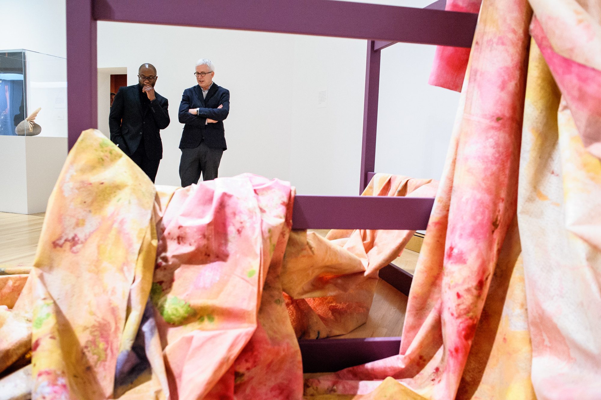 Installation view of Situation VI–Pisces 4, c. 1972 by Sam Gilliam. Photo by Bradley Wakoff.