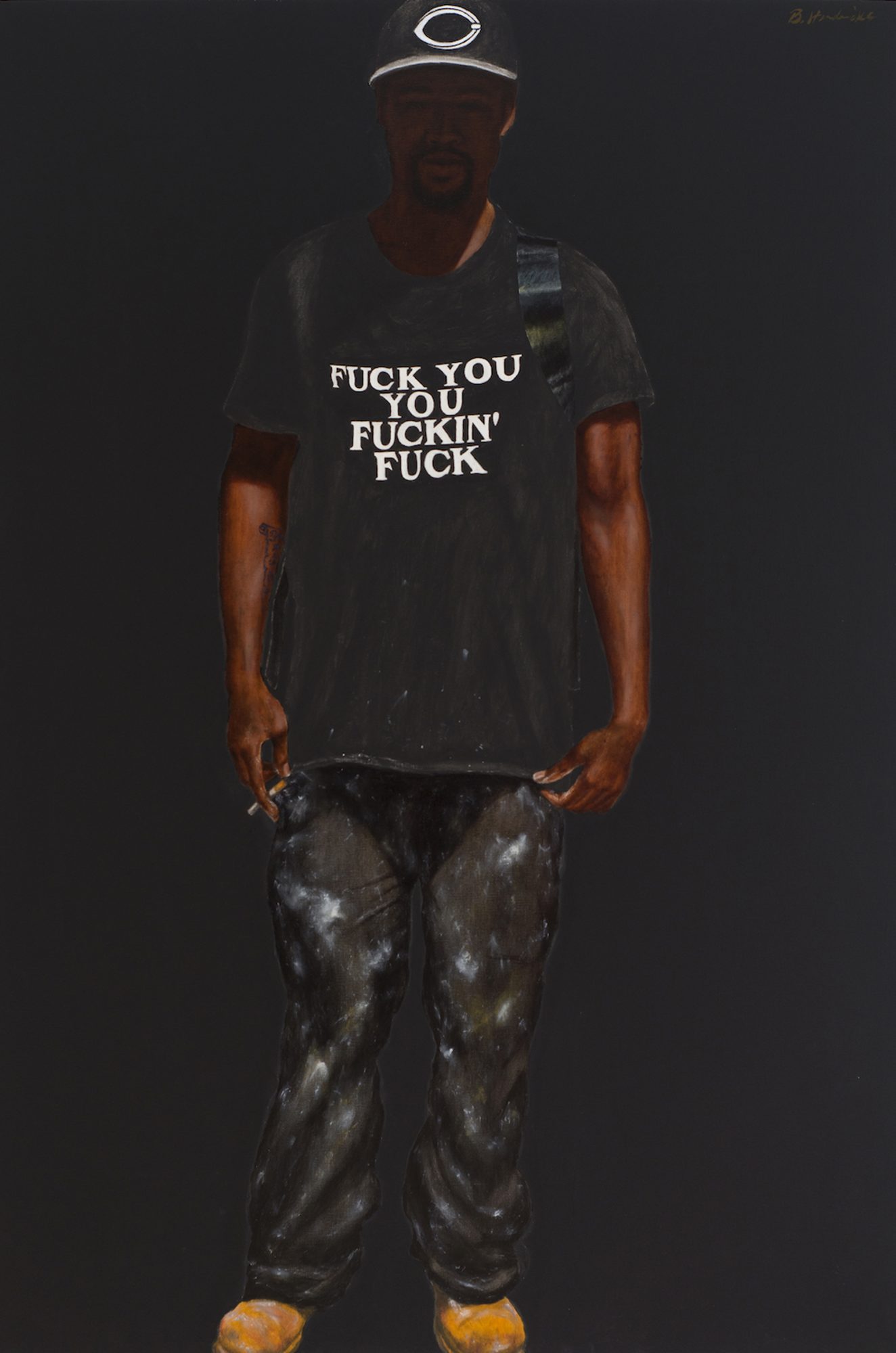Barkley L. Hendricks (American, 1945-2017), “Manhattan Memo”, 2015. Oil and acrylic on linen. Museum purchase, Kathryn Hurd Fund. Barkley L. Hendricks (American, 1945-2017), “Manhattan Memo”, 2015. Oil and acrylic on linen. Museum purchase, Kathryn Hurd Fund.