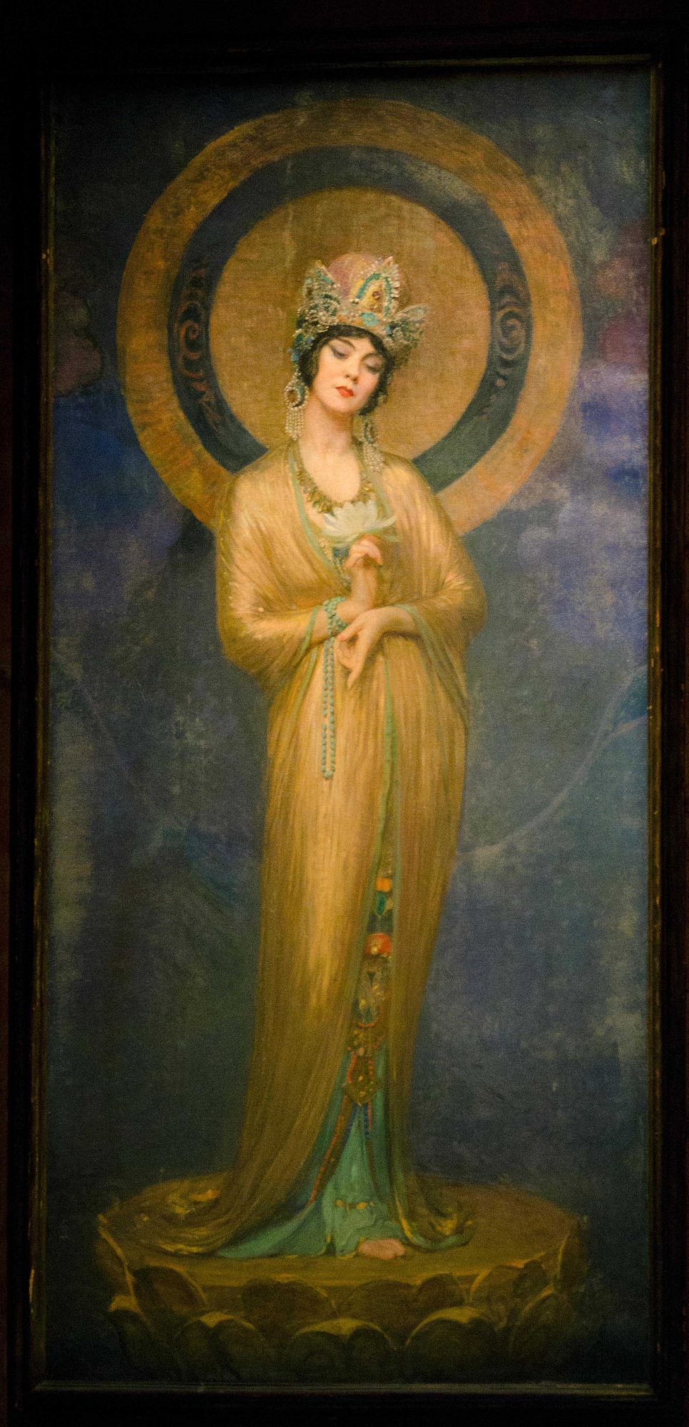 Albert Herter, Ruth St. Denis in Kuan-Yin, 1925. Painting. Photo by Cherylynn Tsushima. Courtesy of Jacob’s Pillow Dance Festival Archives.