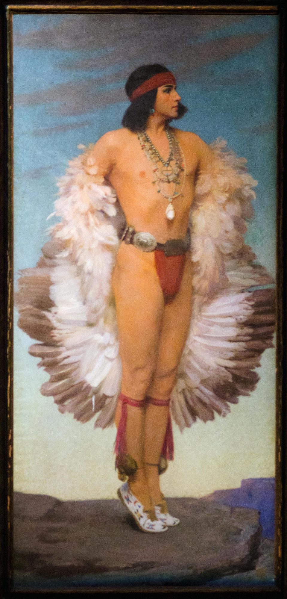 Albert Herter, Ted Shawn in Feather of the Dawn, 1925. Painting. Photo by Cherylynn Tsushima. Courtesy of Jacob’s Pillow Dance Festival Archives.