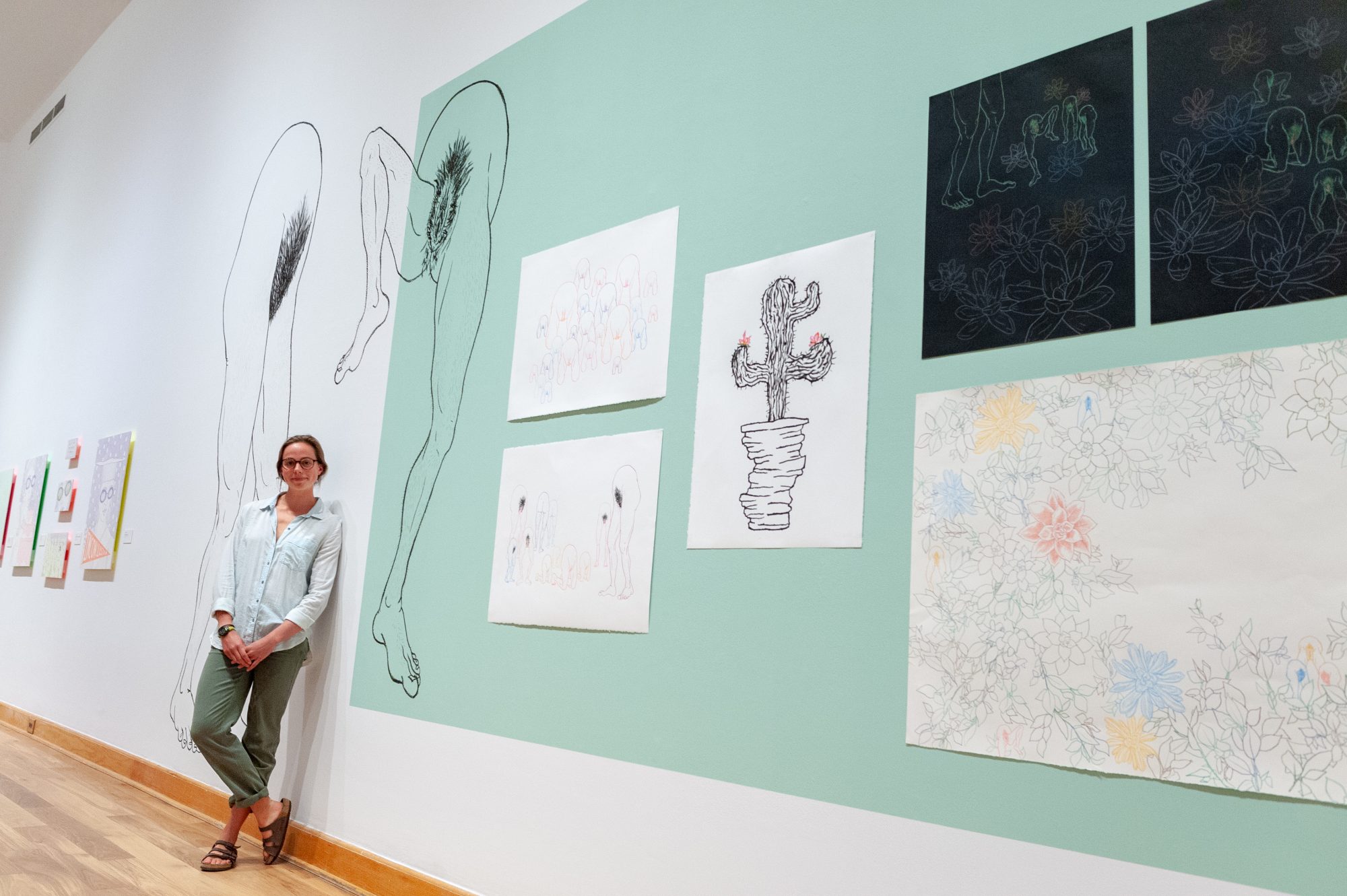 Installation view of It’s Not Nothing: Senior Studio Art Exhibition reception May 11, 2018.