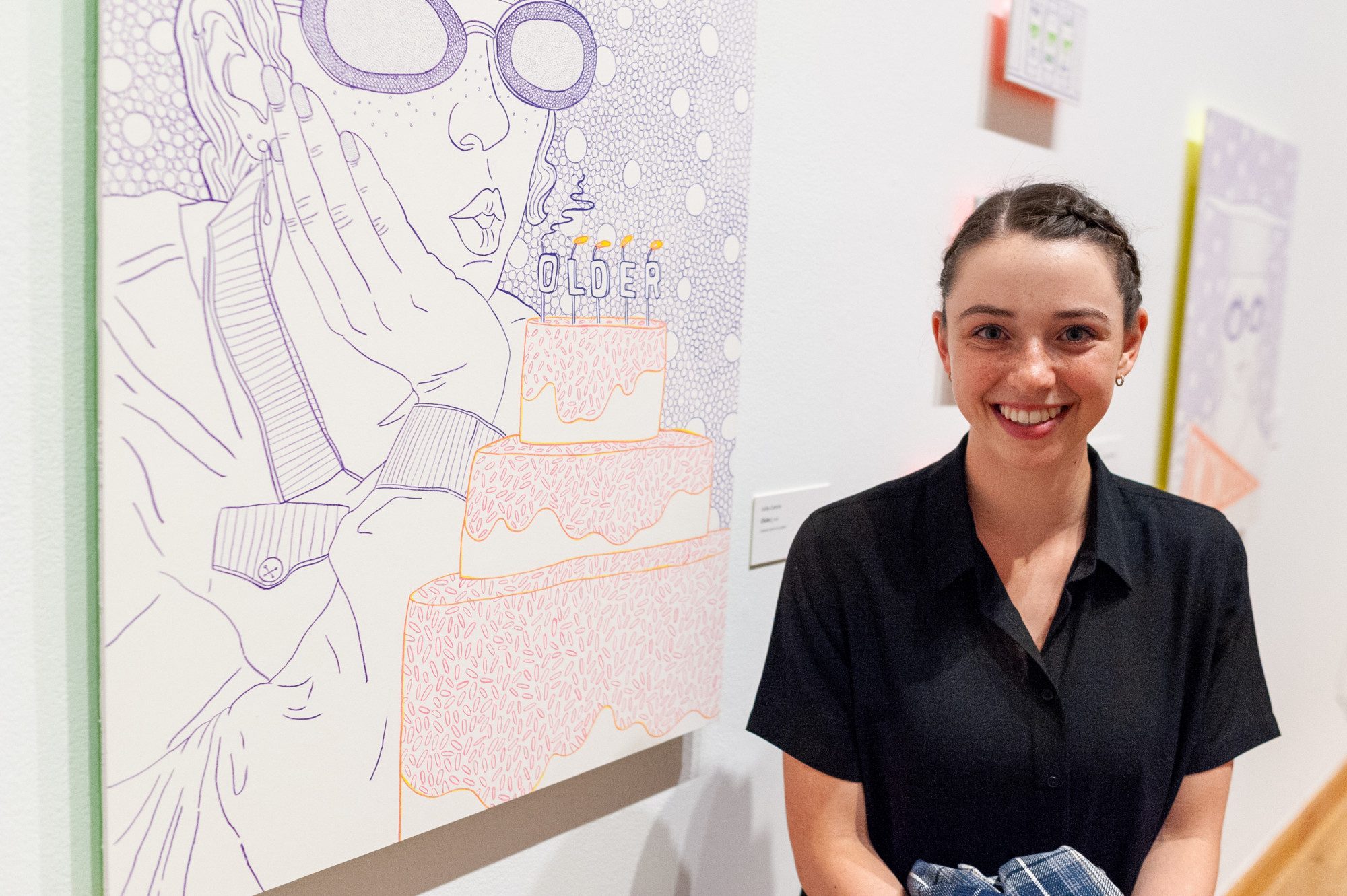 Installation view of It’s Not Nothing: Senior Studio Art Exhibition reception May 11, 2018.