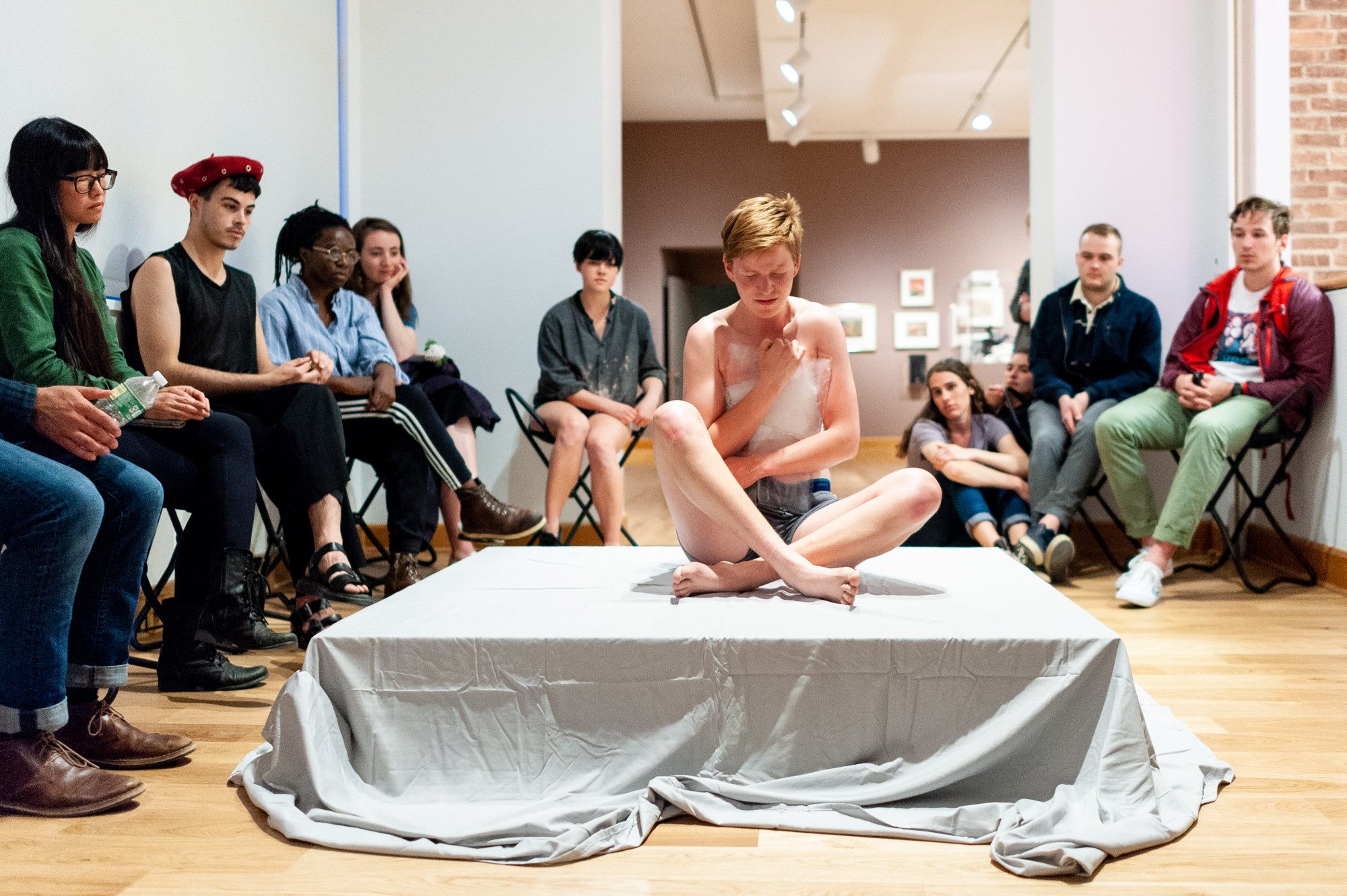 Installation view of It’s Not Nothing: Senior Studio Art Exhibition reception May 11, 2018.