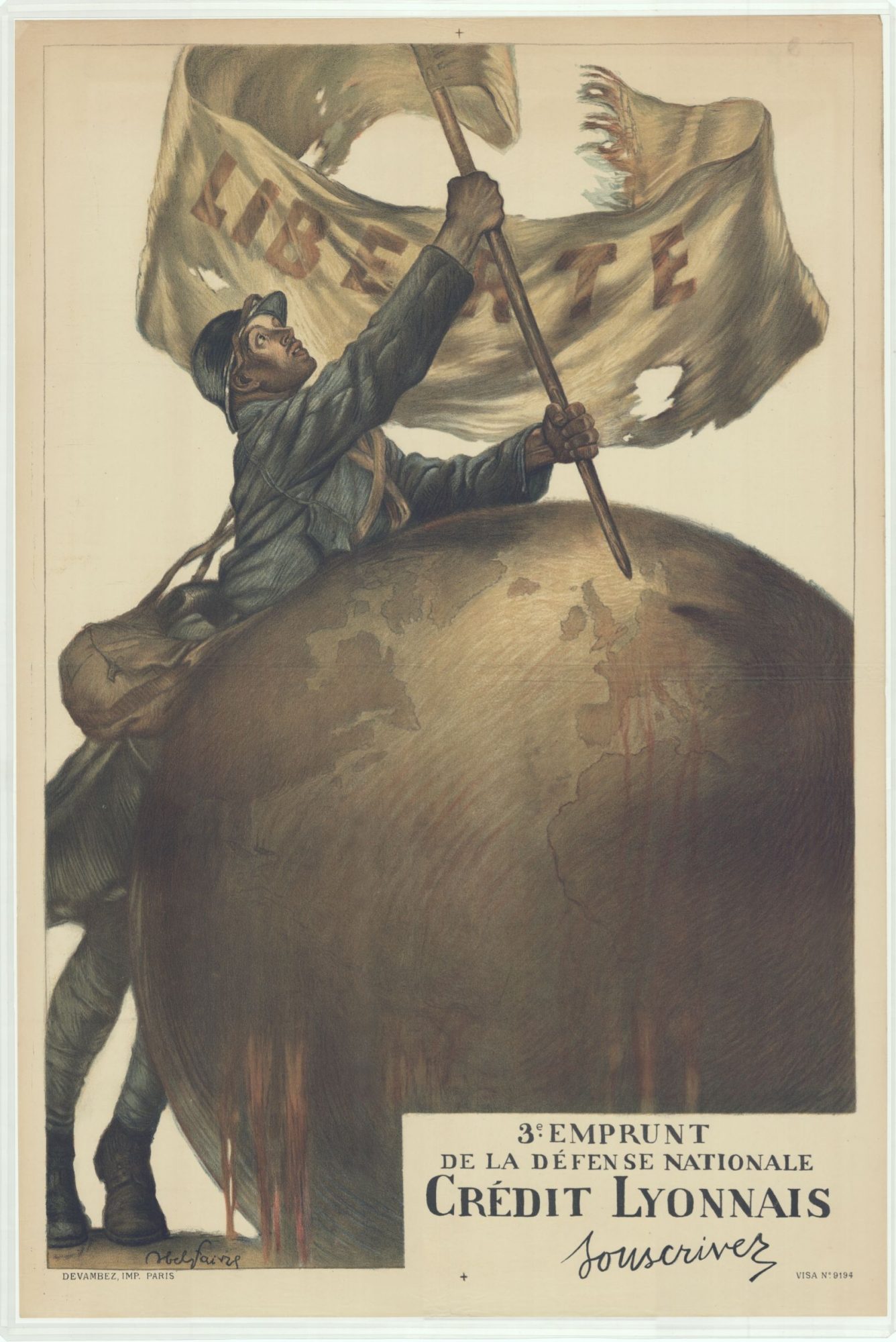Abel Faivre (French, 1867-1945) Liberty, the 3 rd National Defense Loan. Crédit Lyonnais. Subscribe, 1917 Chromolithograph on paper Anonymous gift 39.1.330